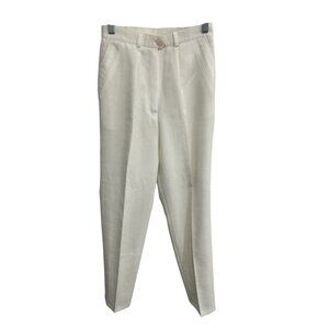 Vintage Pioneer Ladies Original White Tapered High Waisted Pleated Pants